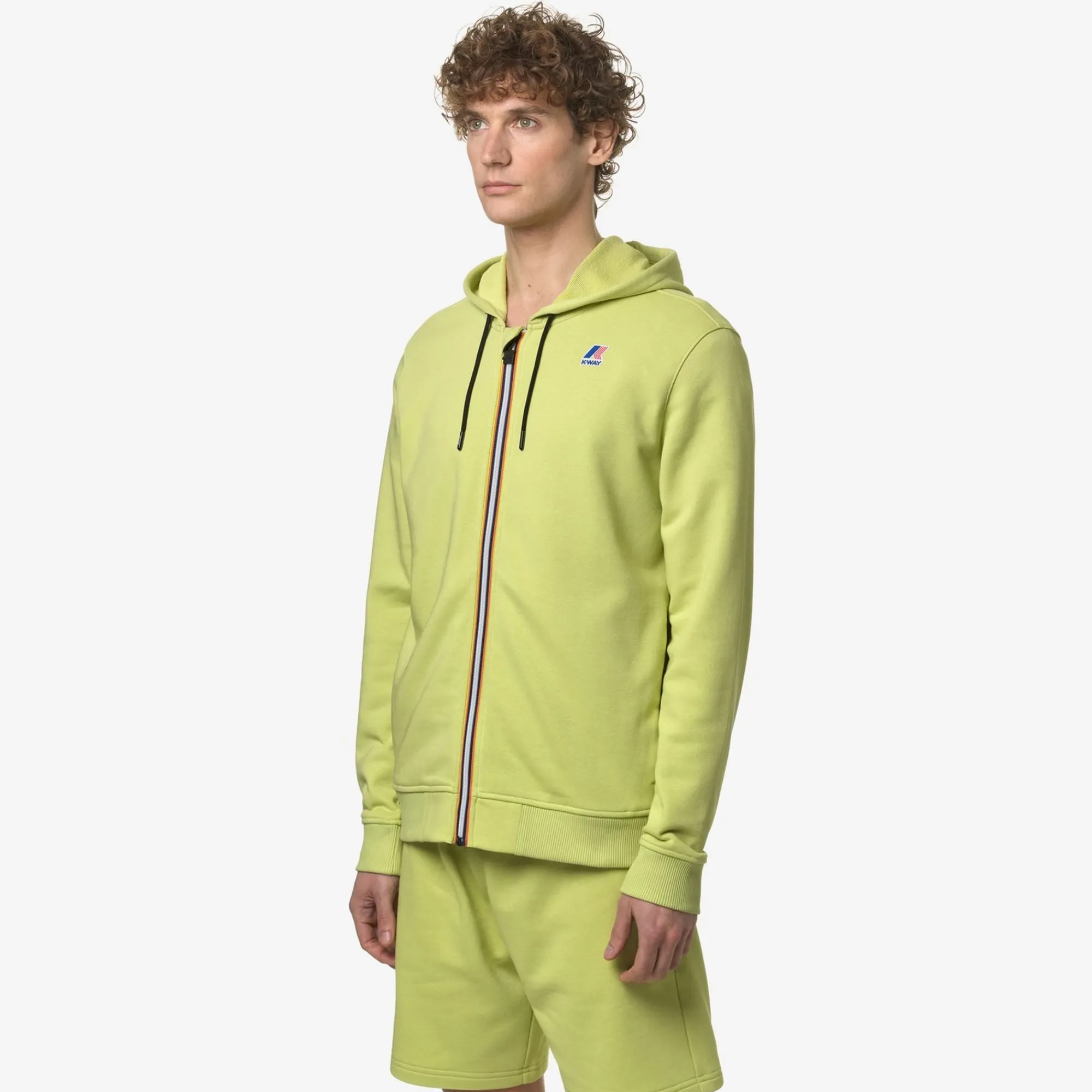 K-WAY Le Vrai Arnel Poly Cotton - Fleece - Jacket - Unisex - Green Celery Fashion