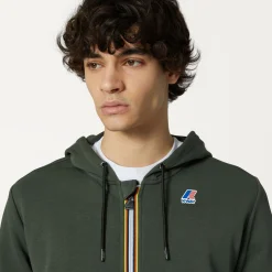 K-WAY Le Vrai Arnel Poly Cotton - Fleece - Jacket - Unisex - Green Blackish Fashion