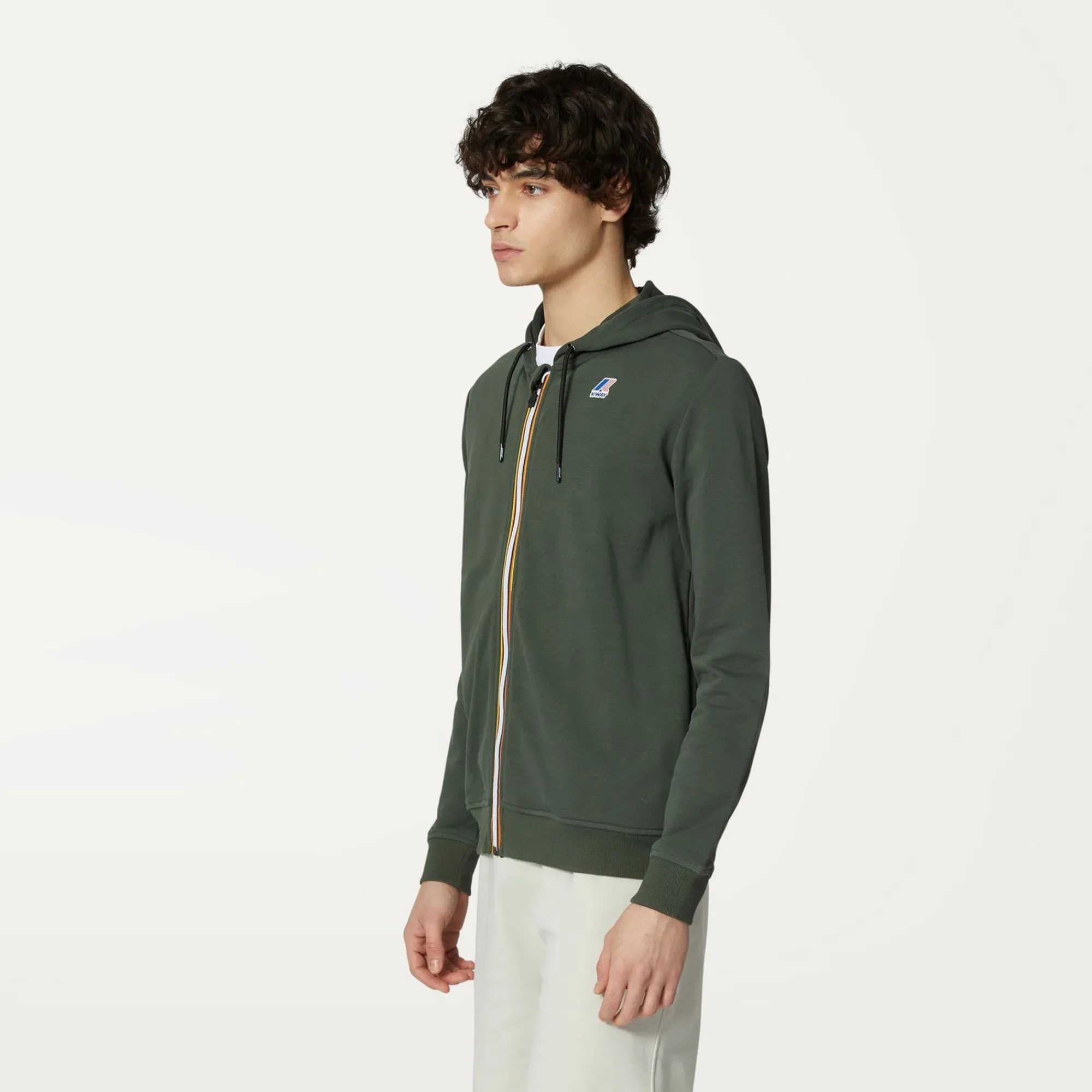 K-WAY Le Vrai Arnel Poly Cotton - Fleece - Jacket - Unisex - Green Blackish Clearance