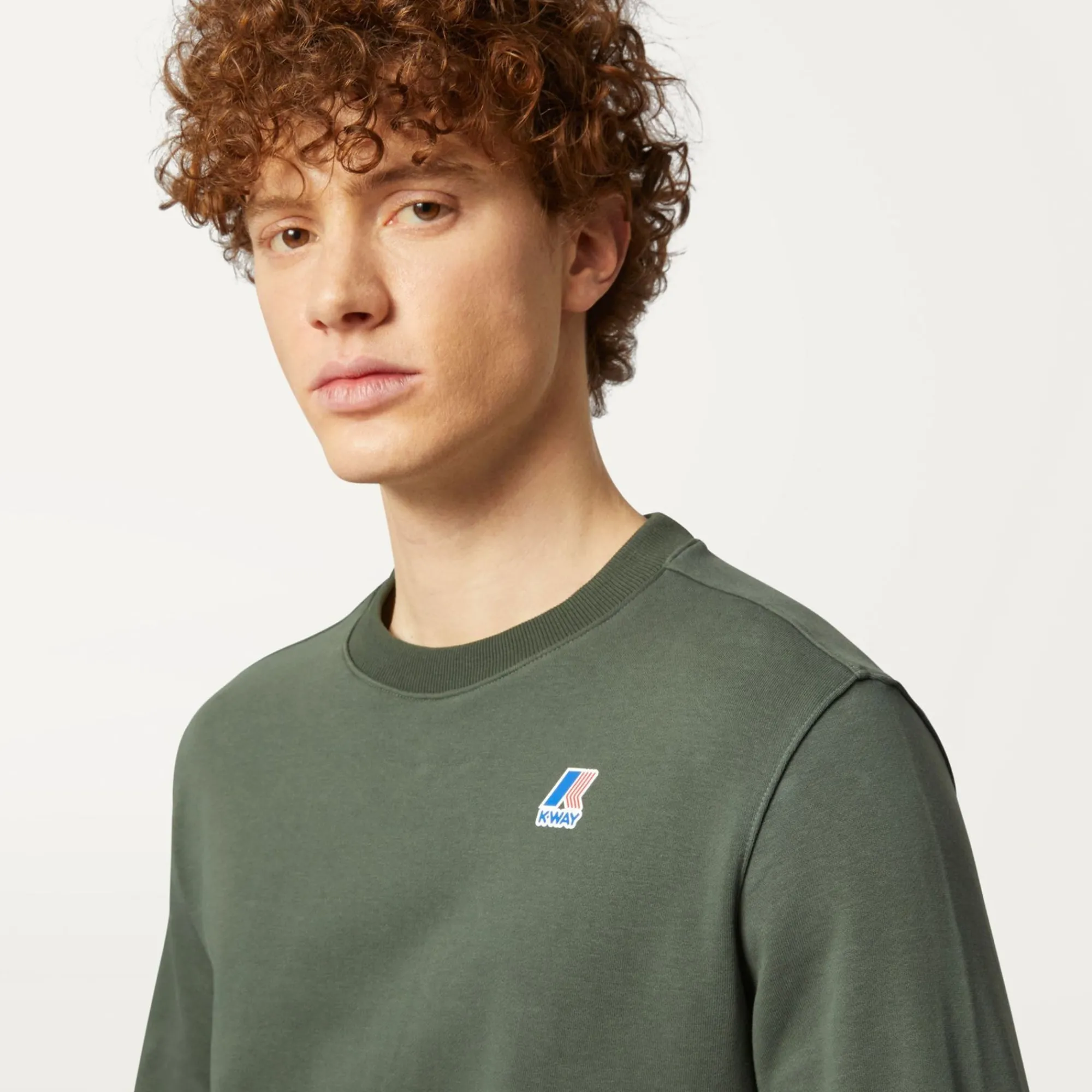 K-WAY Le Vrai Auguste Poly Cotton - Fleece - Jumper - Unisex - Green Blackish Cheap