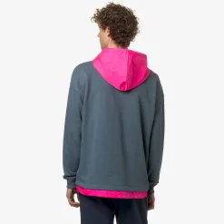 K-WAY Le Vrai Donatien Nylon Pc - Fleece - Jumper - Unisex - Grey Everest-Pink Intense Best Sale