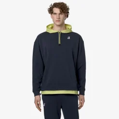 K-WAY Le Vrai Donatien Nylon Pc - Fleece - Jumper - Unisex - Blue Depth-Green Celery Best Sale