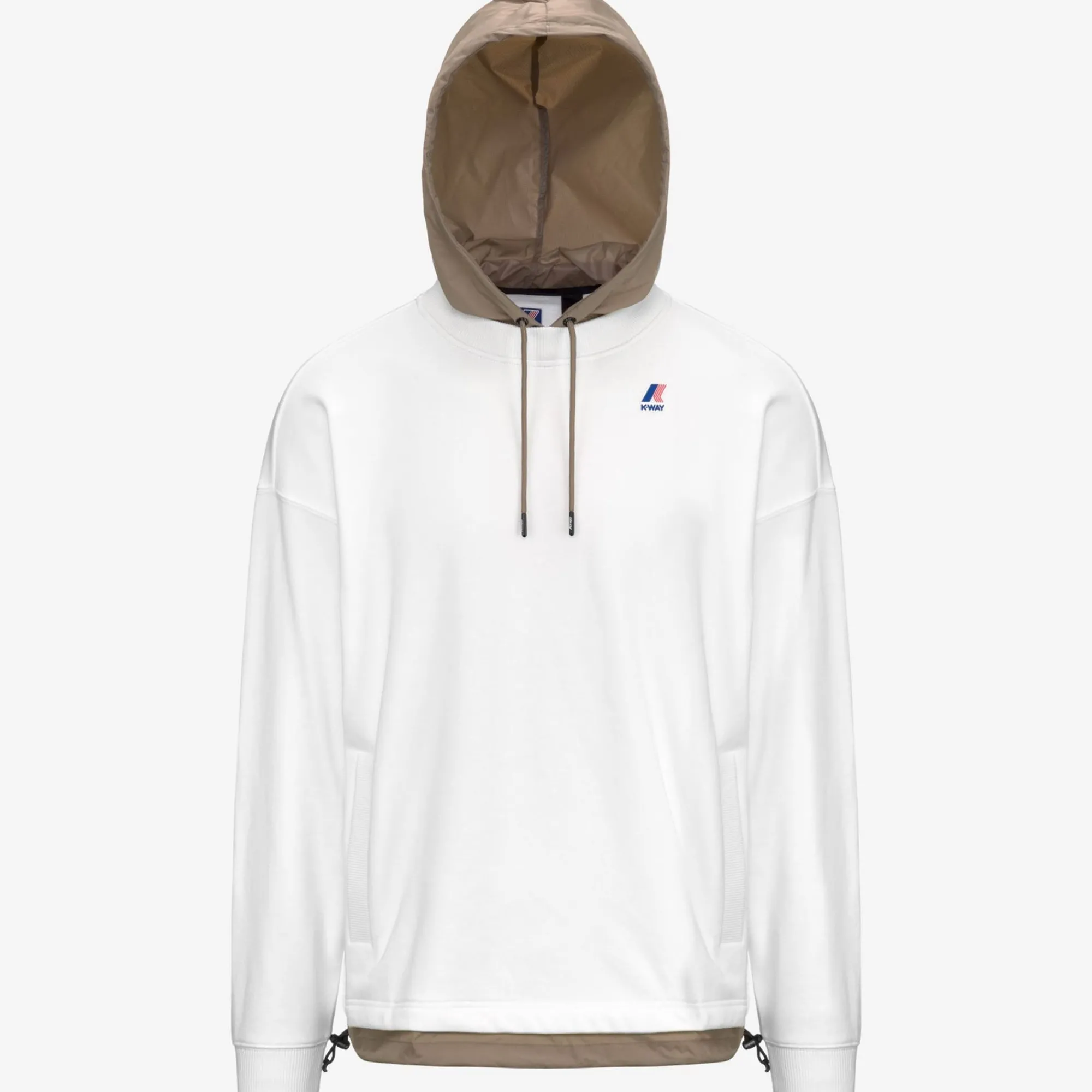 K-WAY Le Vrai Donatien Nylon Pc - Fleece - Jumper - Unisex - White-Beige Taupe Store
