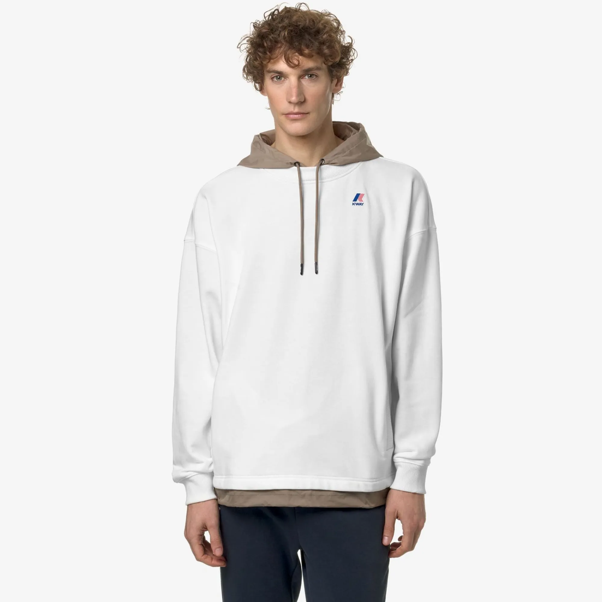 K-WAY Le Vrai Donatien Nylon Pc - Fleece - Jumper - Unisex - White-Beige Taupe Store