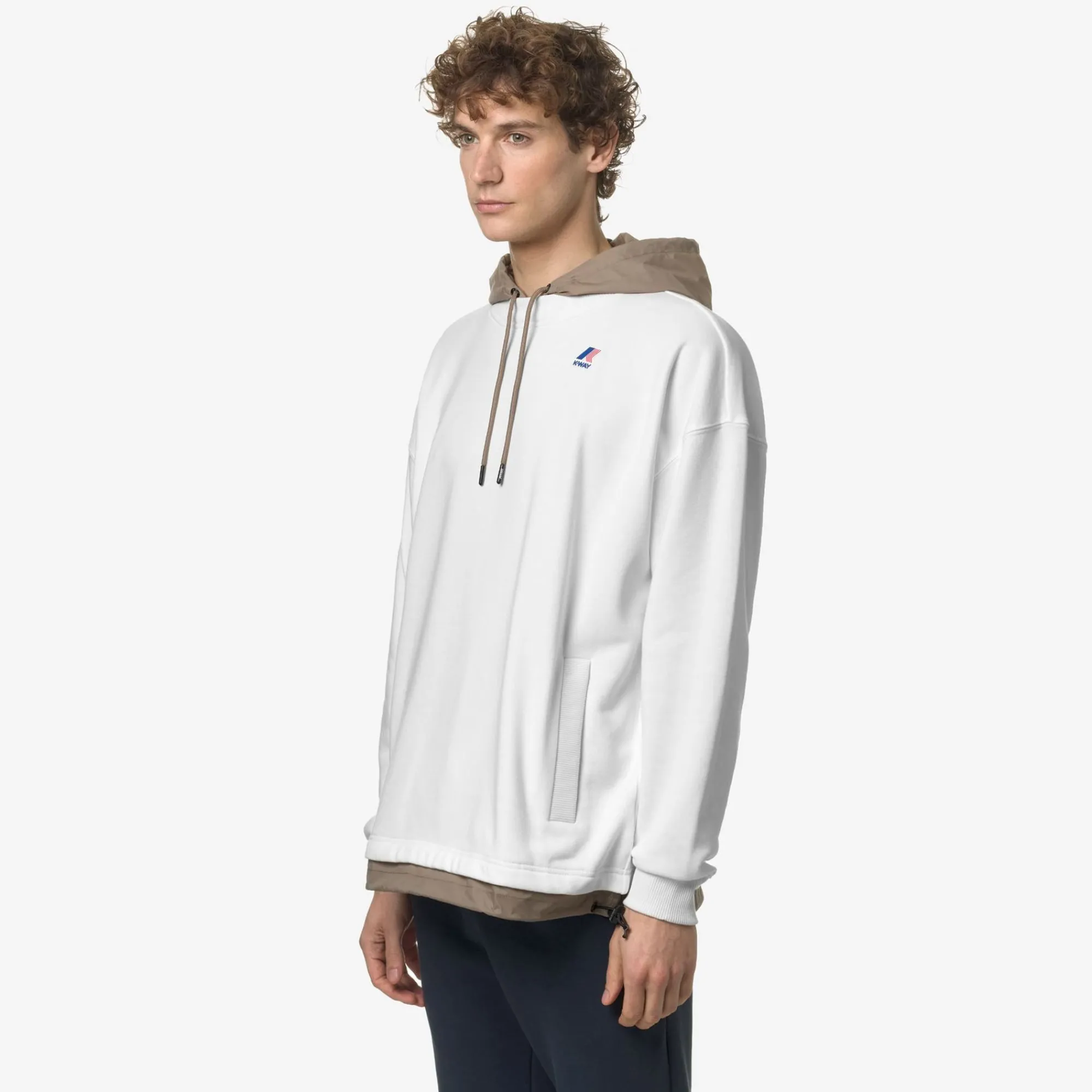 K-WAY Le Vrai Donatien Nylon Pc - Fleece - Jumper - Unisex - White-Beige Taupe Store