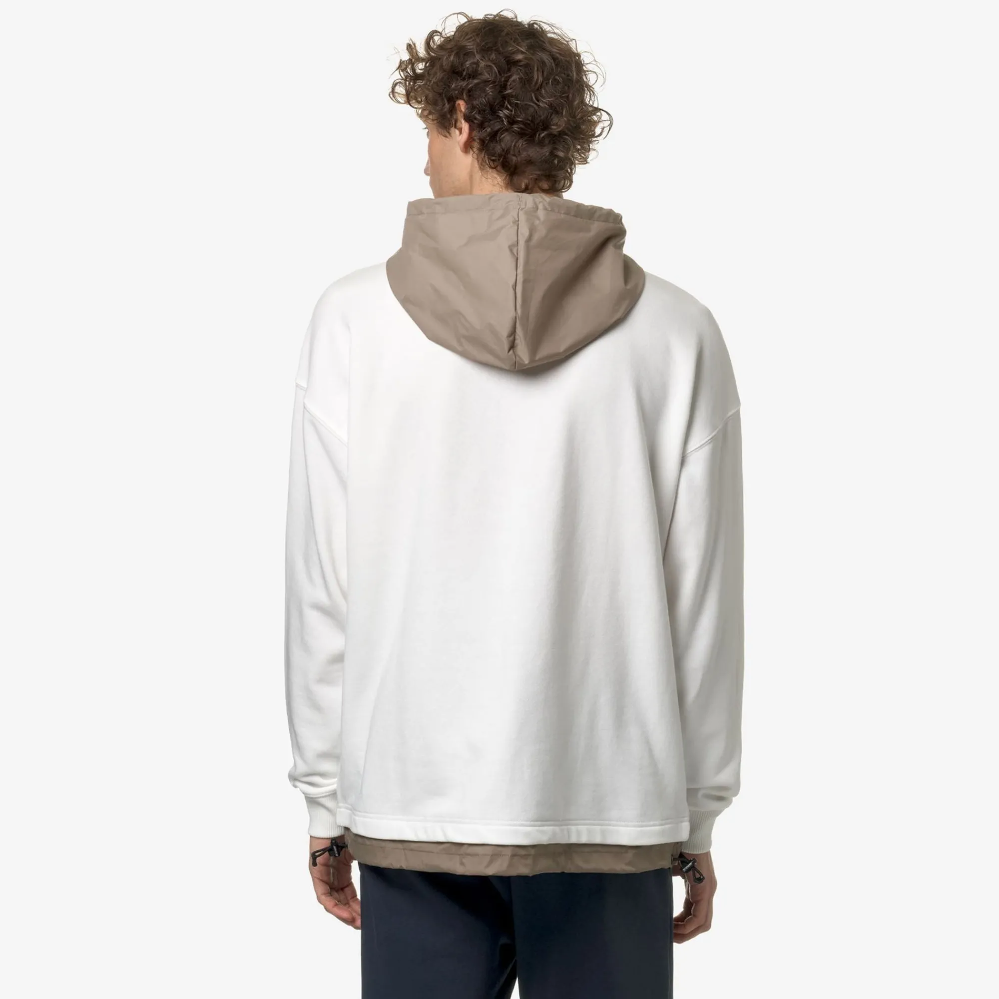 K-WAY Le Vrai Donatien Nylon Pc - Fleece - Jumper - Unisex - White-Beige Taupe Store