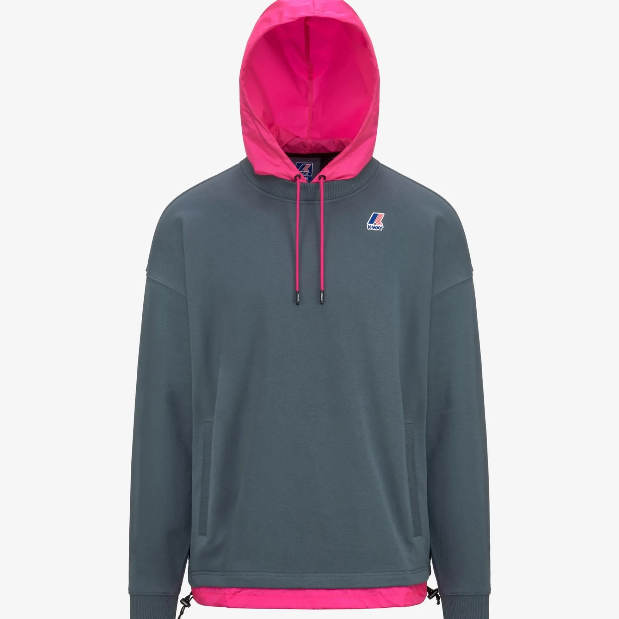 K-WAY Le Vrai Donatien Nylon Pc - Fleece - Jumper - Unisex - Grey Everest-Pink Intense Cheap