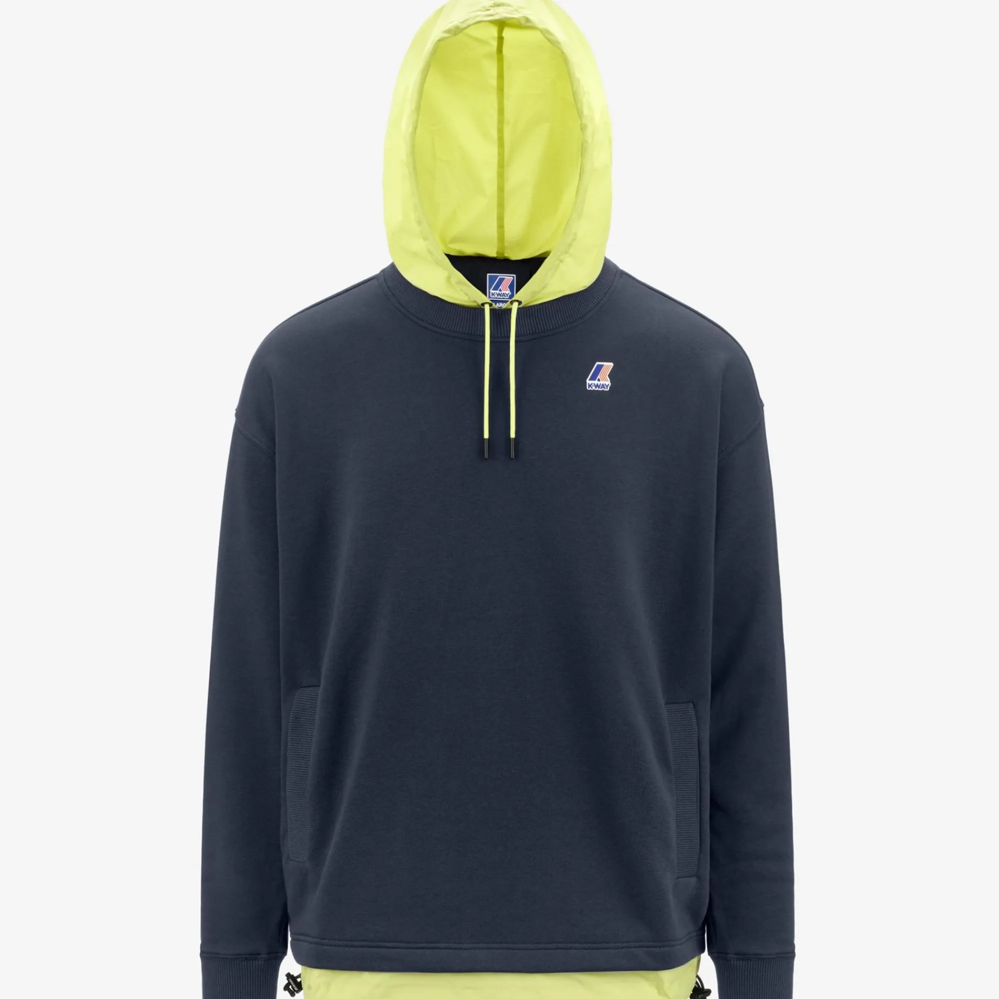 K-WAY Le Vrai Donatien Nylon Pc - Fleece - Jumper - Unisex - Blue Depth-Green Celery Fashion