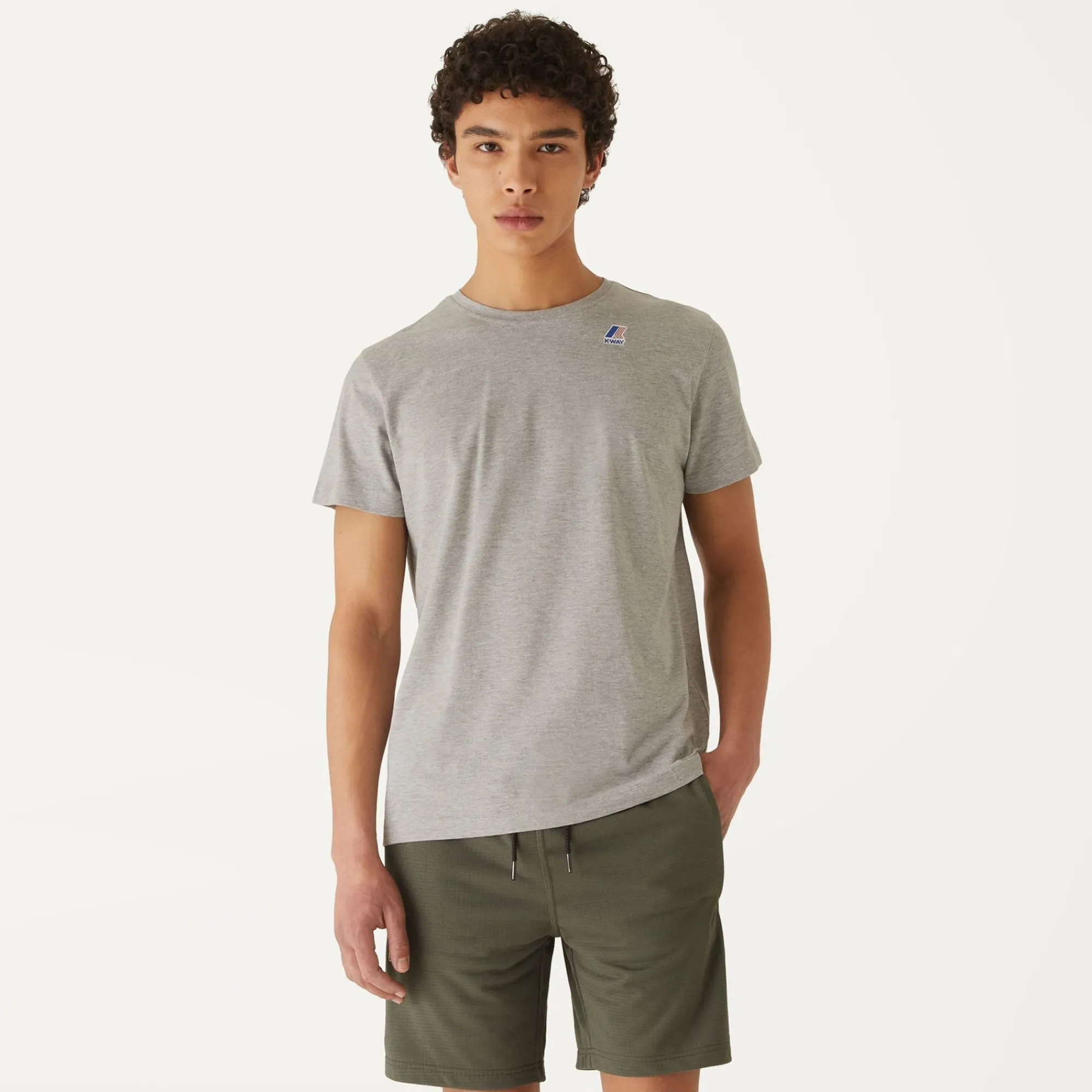 K-WAY Le Vrai Edouard - T-Shirtstop - T-Shirt - Unisex - Lt Grey Mel Fashion