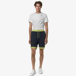 K-WAY Le Vrai Nestor Nylon Pc - Shorts - Sportshorts - Unisex - Blue Depth-Green Celery Discount