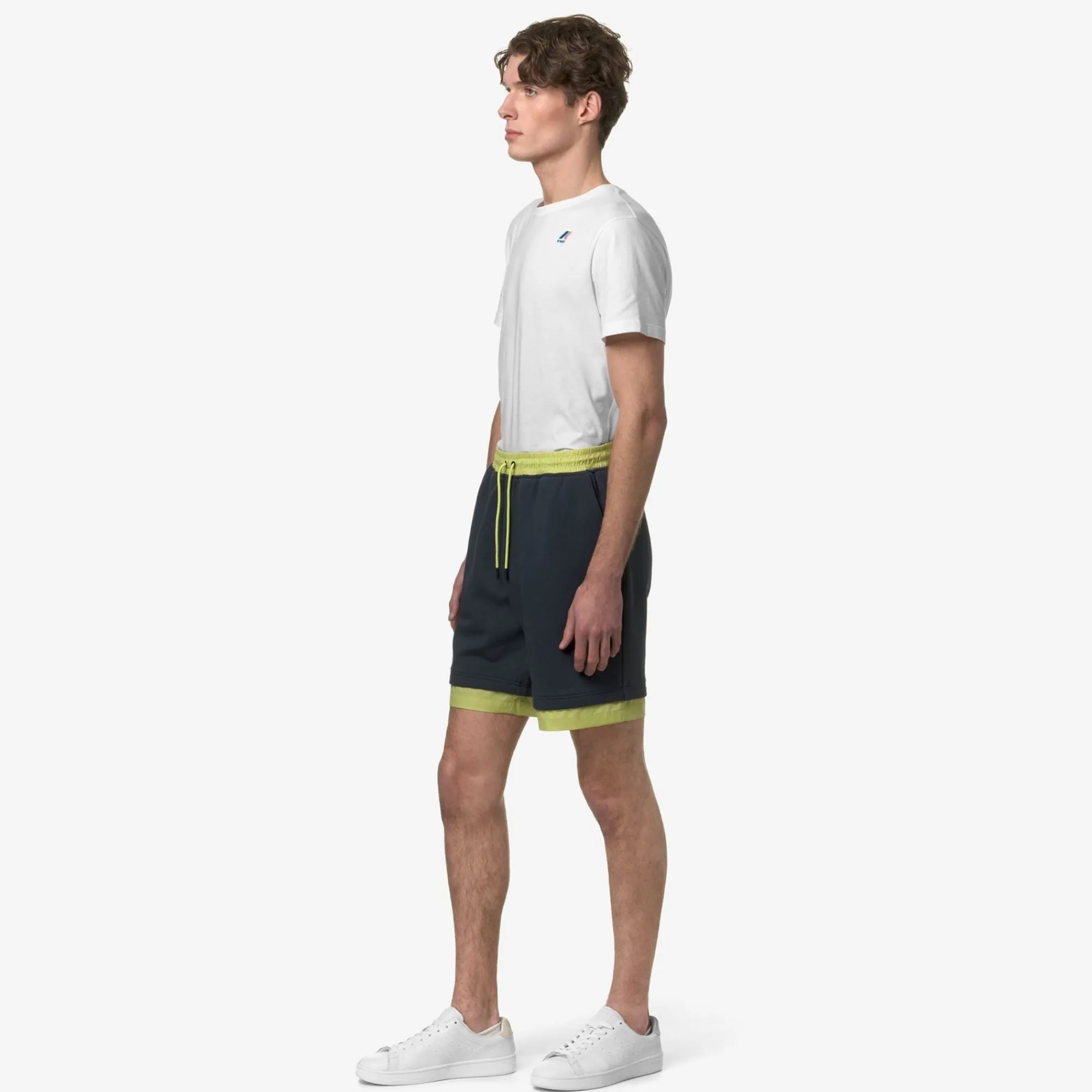 K-WAY Le Vrai Nestor Nylon Pc - Shorts - Sportshorts - Unisex - Blue Depth-Green Celery Discount