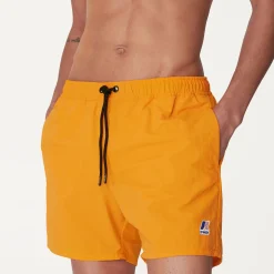 K-WAY Le Vrai Olivier - Bathing Suits - Swimming Trunk - Man - Orange Saffron Sale
