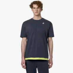 K-WAY Le Vrai Serille Nylon Pc - T-Shirtstop - T-Shirt - Unisex - Blue Depth-Green Celery Best
