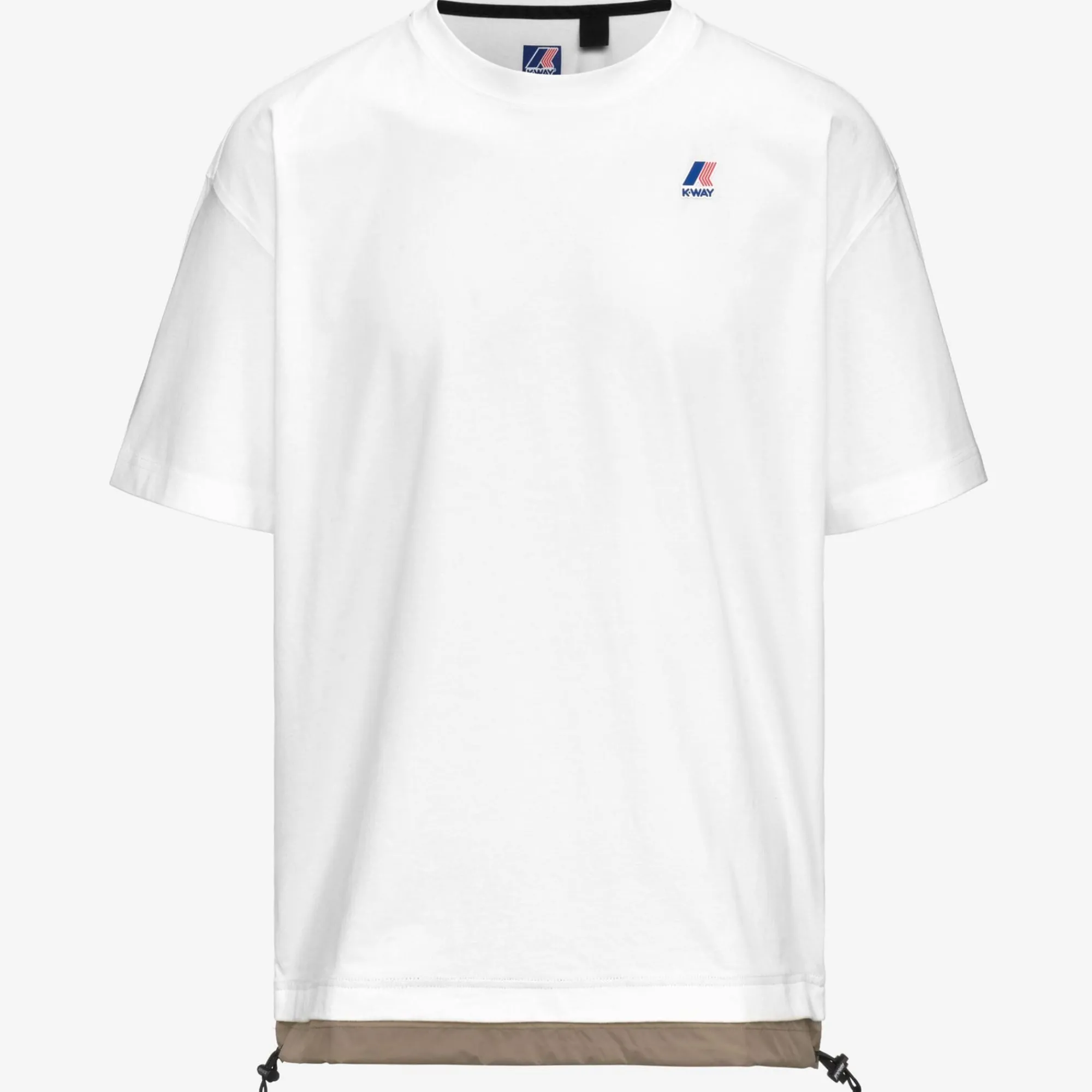 K-WAY Le Vrai Serille Nylon Pc - T-Shirtstop - T-Shirt - Unisex - White-Beige Taupe Shop