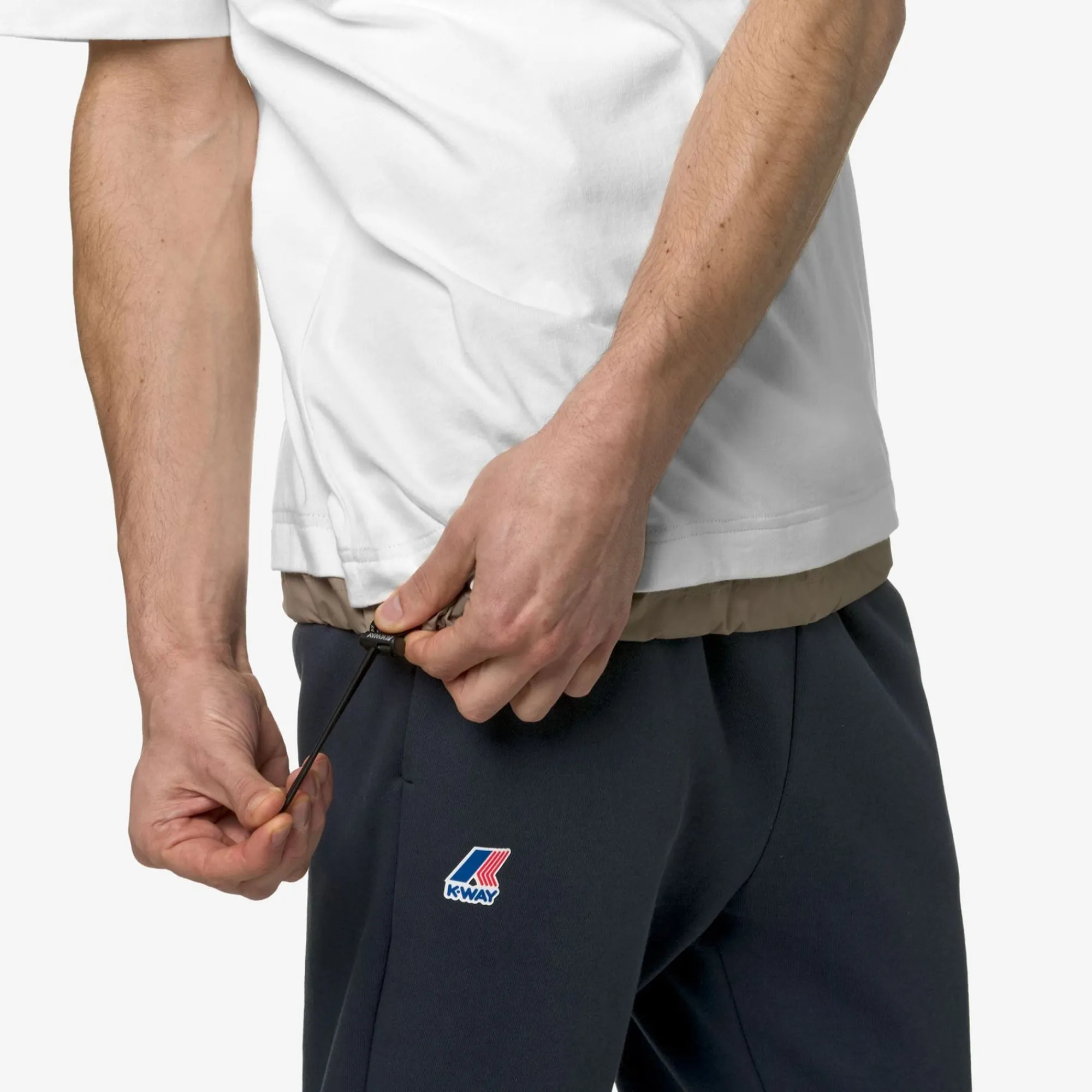 K-WAY Le Vrai Serille Nylon Pc - T-Shirtstop - T-Shirt - Unisex - White-Beige Taupe Shop