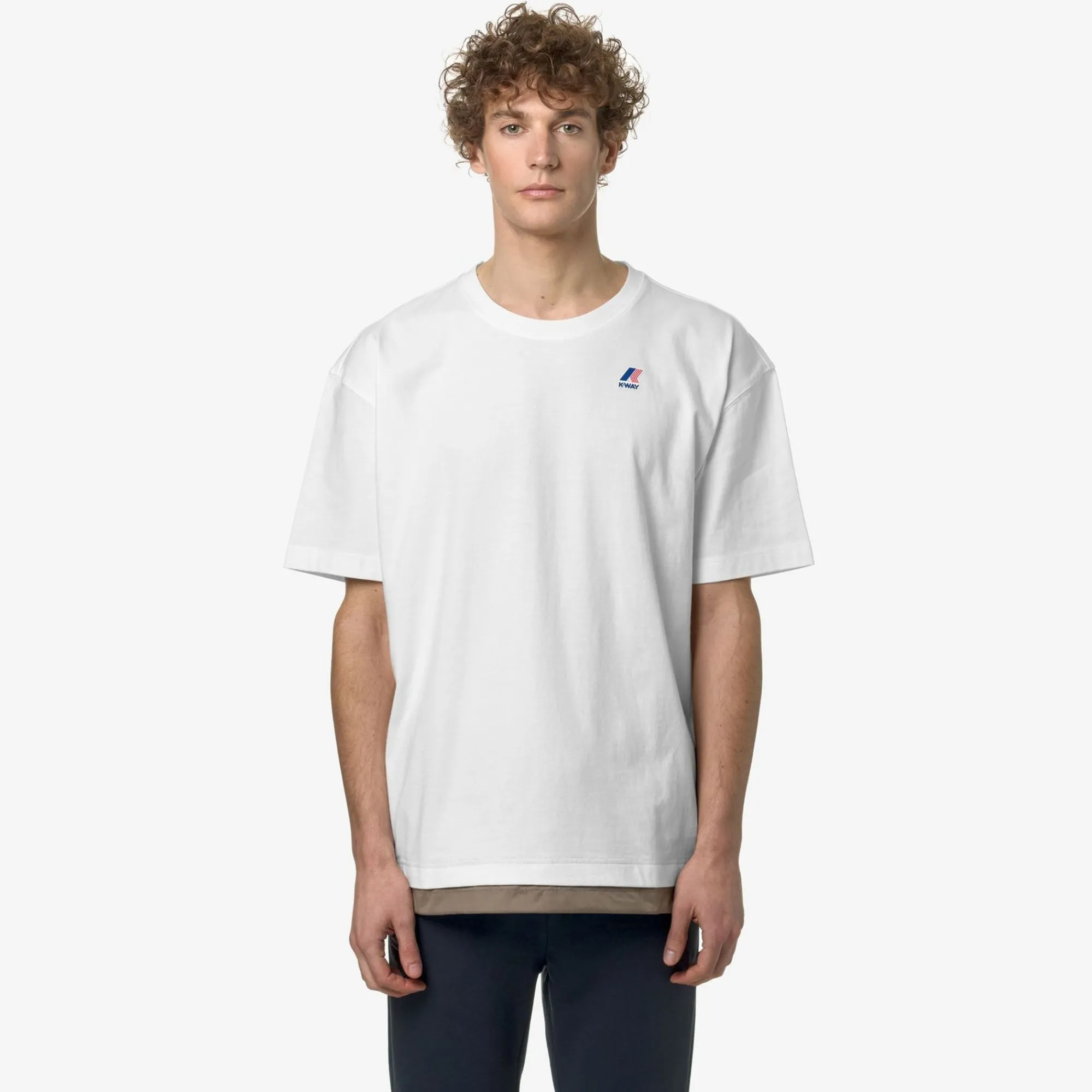 K-WAY Le Vrai Serille Nylon Pc - T-Shirtstop - T-Shirt - Unisex - White-Beige Taupe Shop