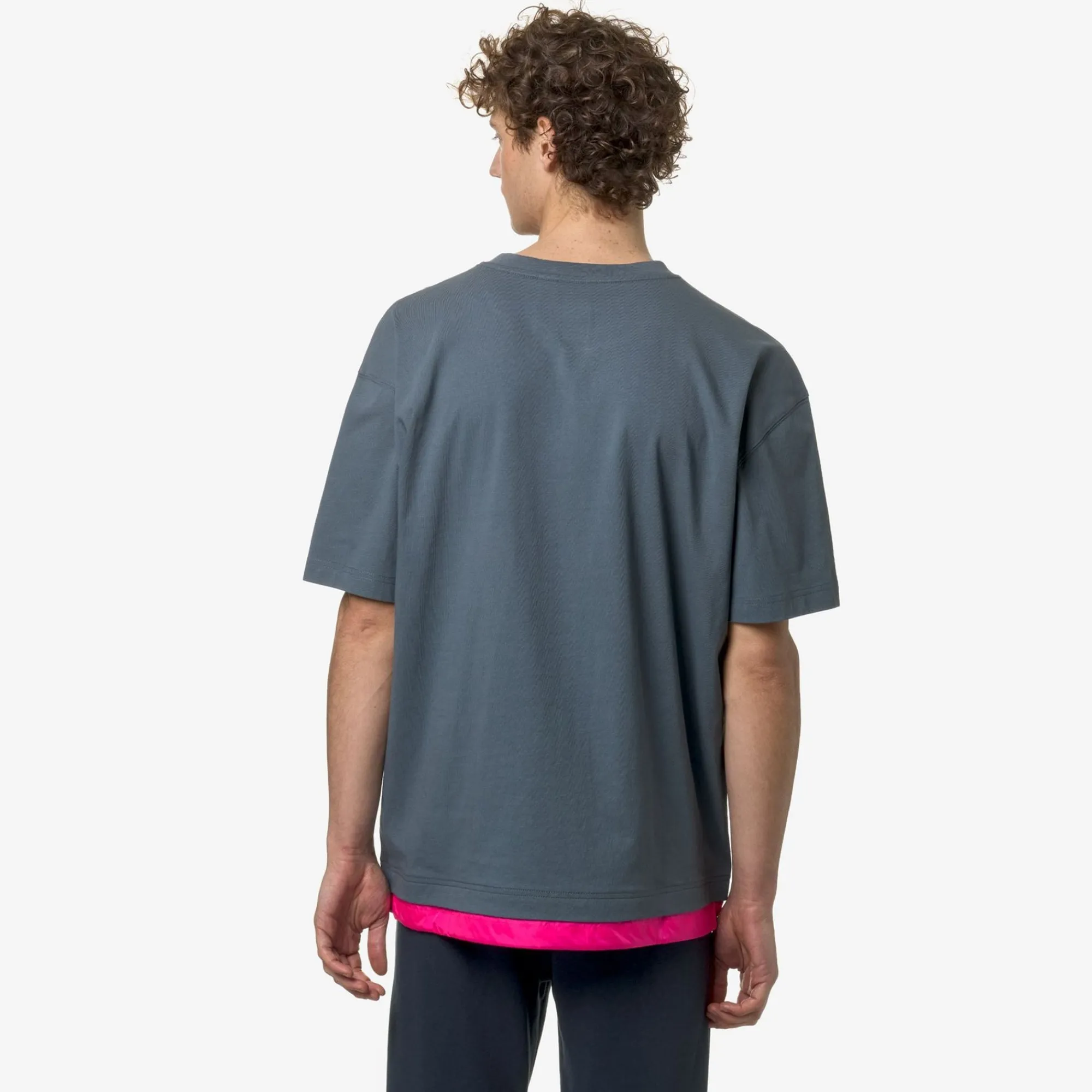 K-WAY Le Vrai Serille Nylon Pc - T-Shirtstop - T-Shirt - Unisex - Grey Everest-Pink Intense Hot