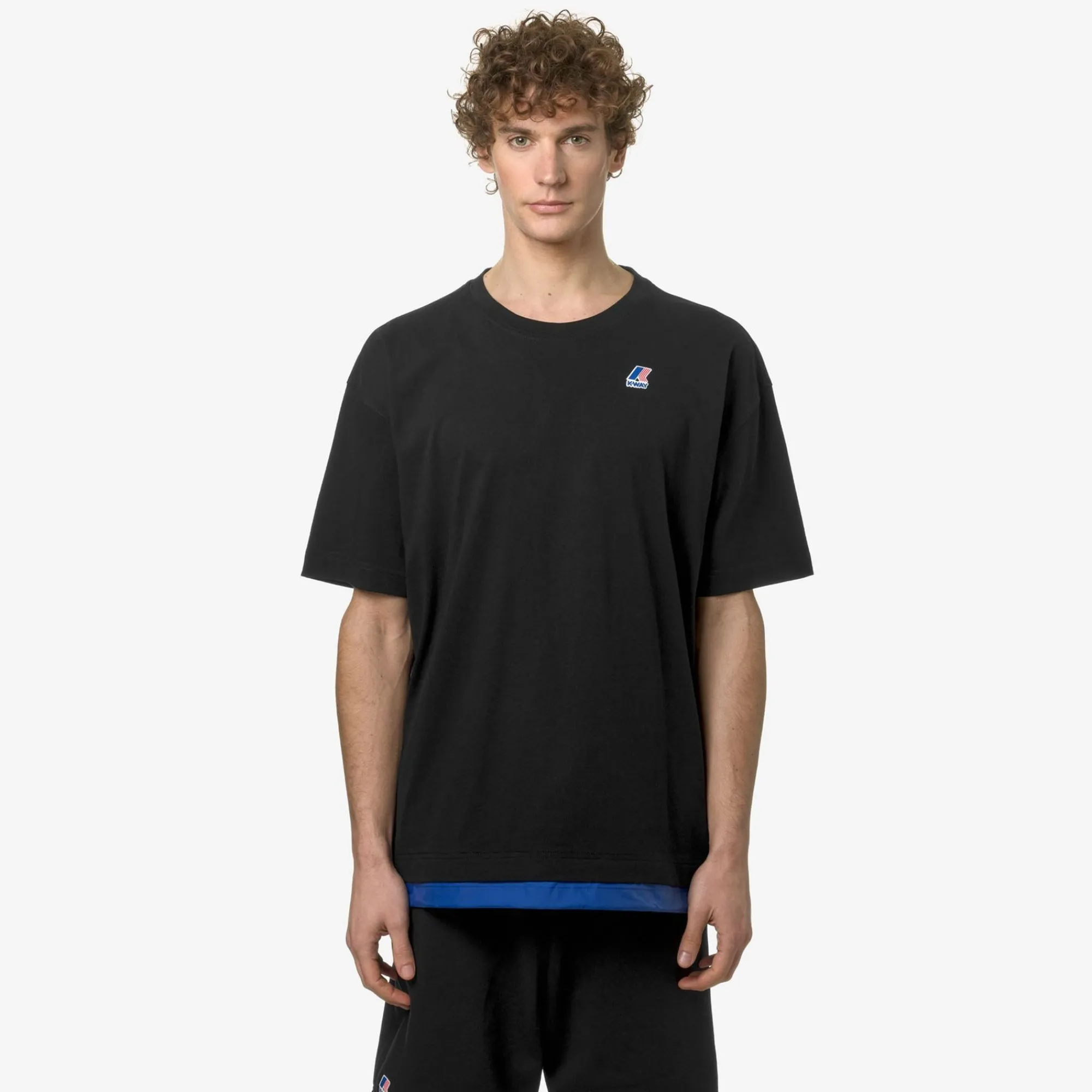 K-WAY Le Vrai Serille Nylon Pc - T-Shirtstop - T-Shirt - Unisex - Black Pure-Blue Royal Marine Cheap