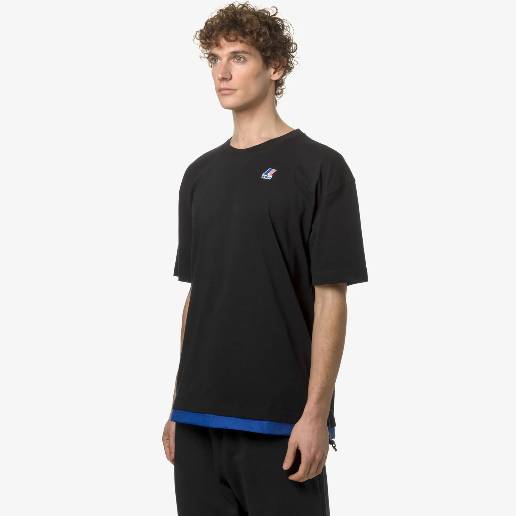 K-WAY Le Vrai Serille Nylon Pc - T-Shirtstop - T-Shirt - Unisex - Black Pure-Blue Royal Marine Cheap