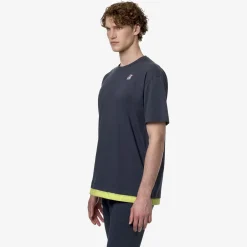 K-WAY Le Vrai Serille Nylon Pc - T-Shirtstop - T-Shirt - Unisex - Blue Depth-Green Celery Flash Sale
