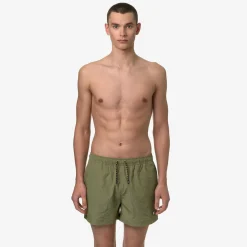 K-WAY Loiret - Bathing Suits - Swimming Trunk - Man - Green Stripes Outlet