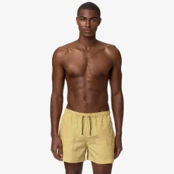 K-WAY Loiret - Bathing Suits - Swimming Trunk - Man - Yellow Stripes Clearance