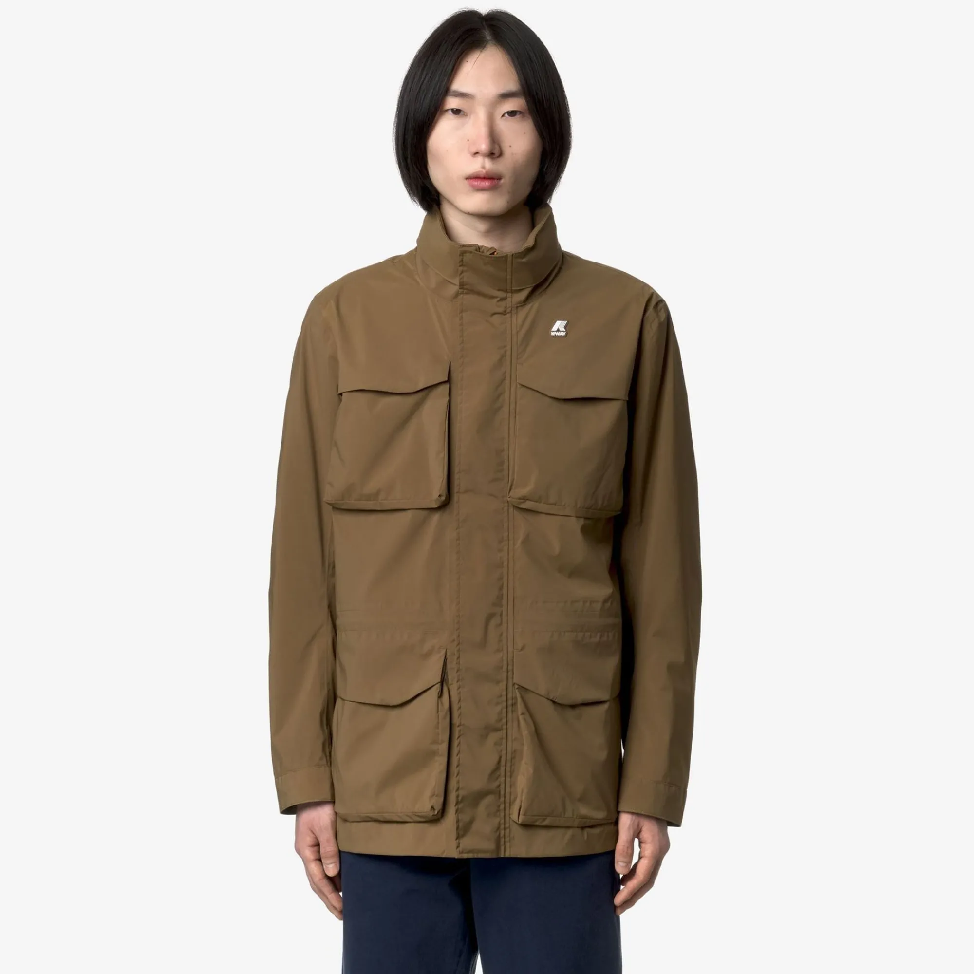 K-WAY Manphy Stretch Nylon Jersey - Jackets - Short - Man - Brown Corda Hot