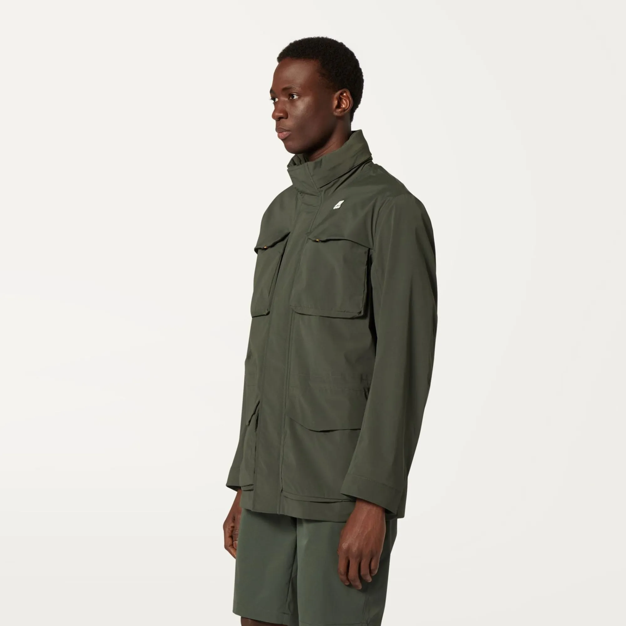 K-WAY Manphy Stretch Nylon Jersey - Jackets - Short - Man - Green Blackish Store