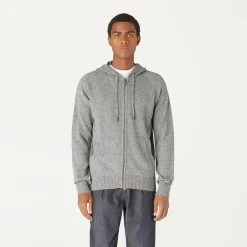 K-WAY Marcy Lambswool - Knitwear - Jacket - Man - Grey Md Steel Clearance