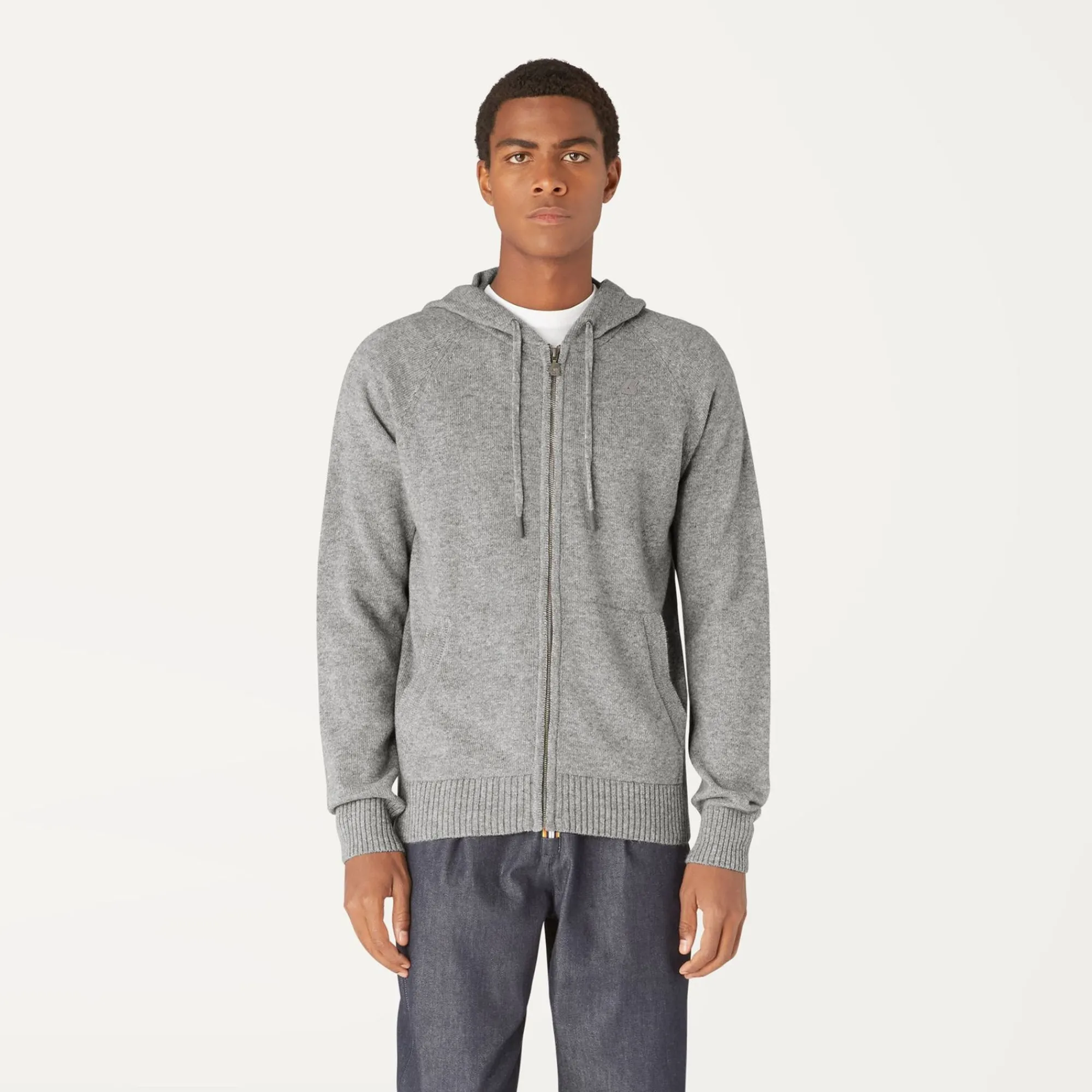 K-WAY Marcy Lambswool - Knitwear - Jacket - Man - Grey Md Steel Clearance