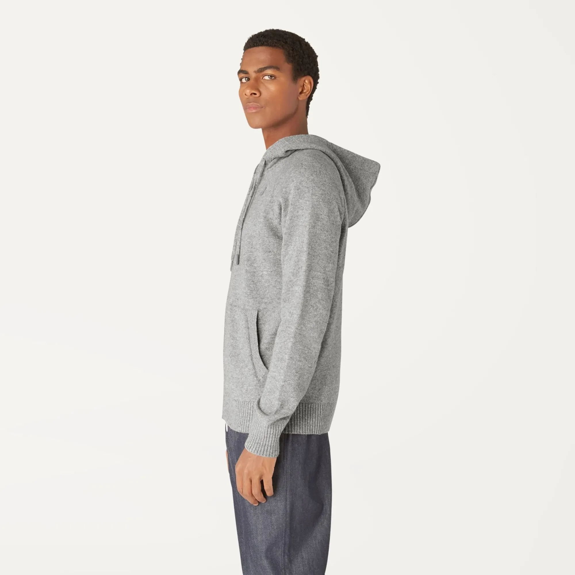 K-WAY Marcy Lambswool - Knitwear - Jacket - Man - Grey Md Steel Clearance