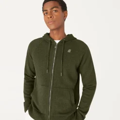 K-WAY Marcy Lambswool - Knitwear - Jacket - Man - Green Blackish Sale