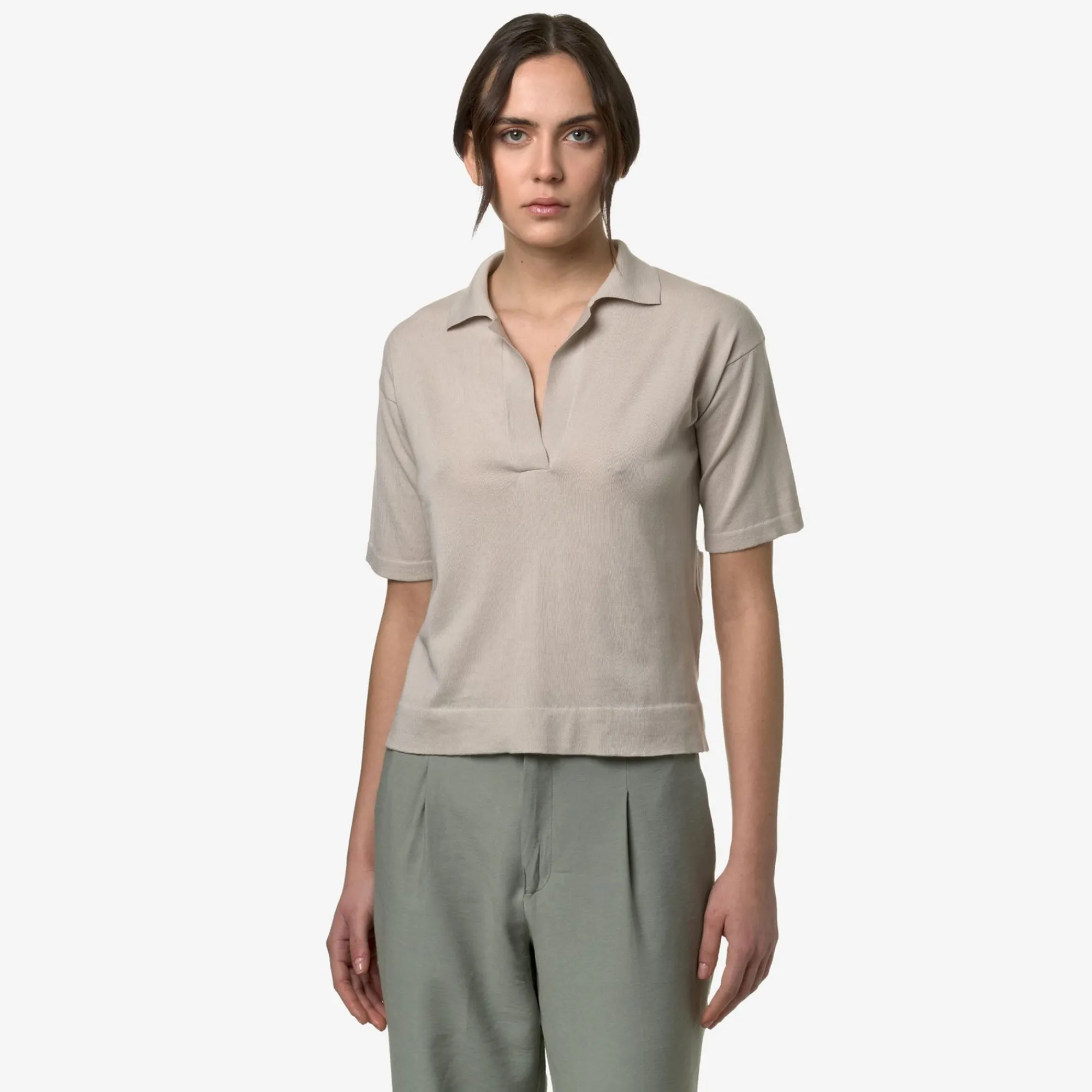 K-WAY Marlhes - Knitwear - Polo - Woman - Beige Lt Flash Sale