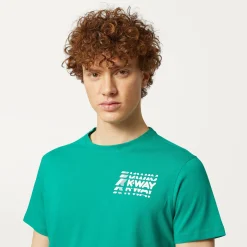 K-WAY Odom Multiple Lettering - T-Shirtstop - T-Shirt - Man - Green Outlet