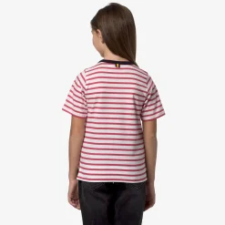 K-WAY P. Emeli Stripes - T-Shirtstop - T-Shirt - Girl - White-Pink D-Blue Fashion