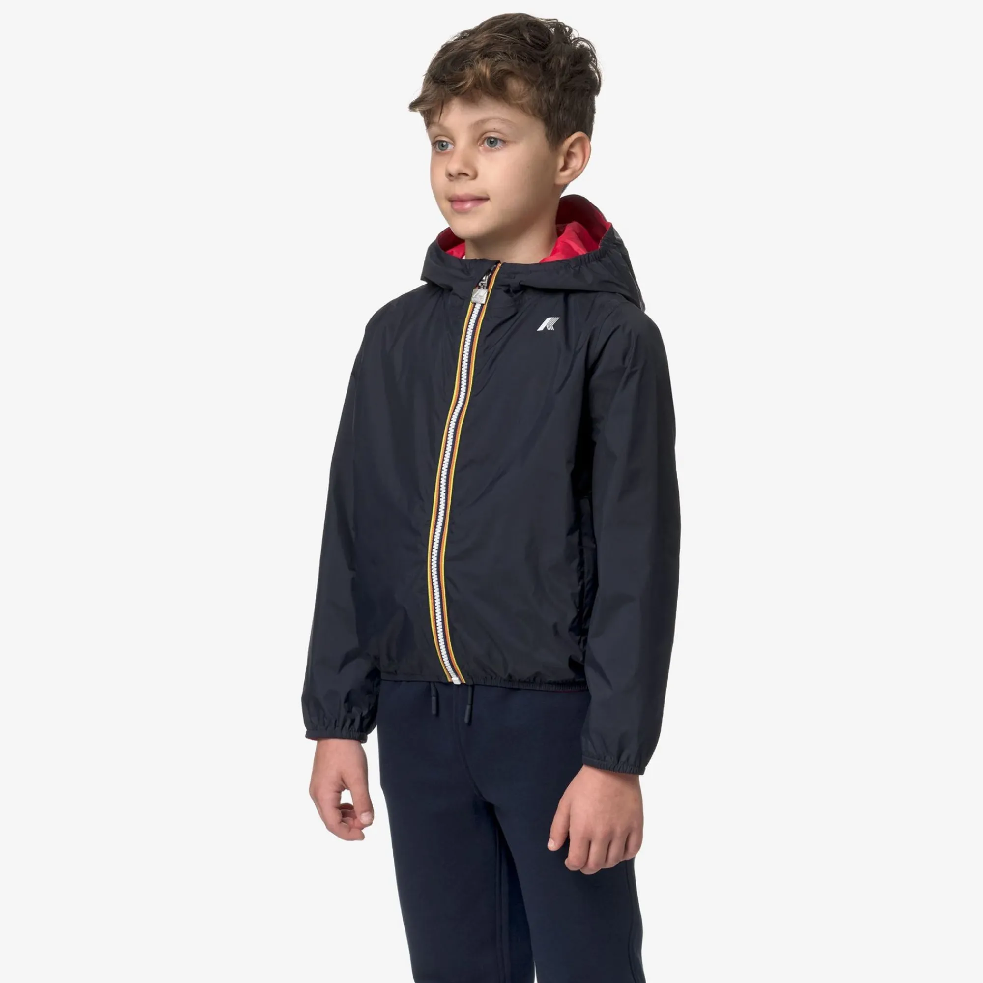 K-WAY P. Jake Plus.2 Reversible - Jackets - Short - Boy - Blue Depth-Red Store