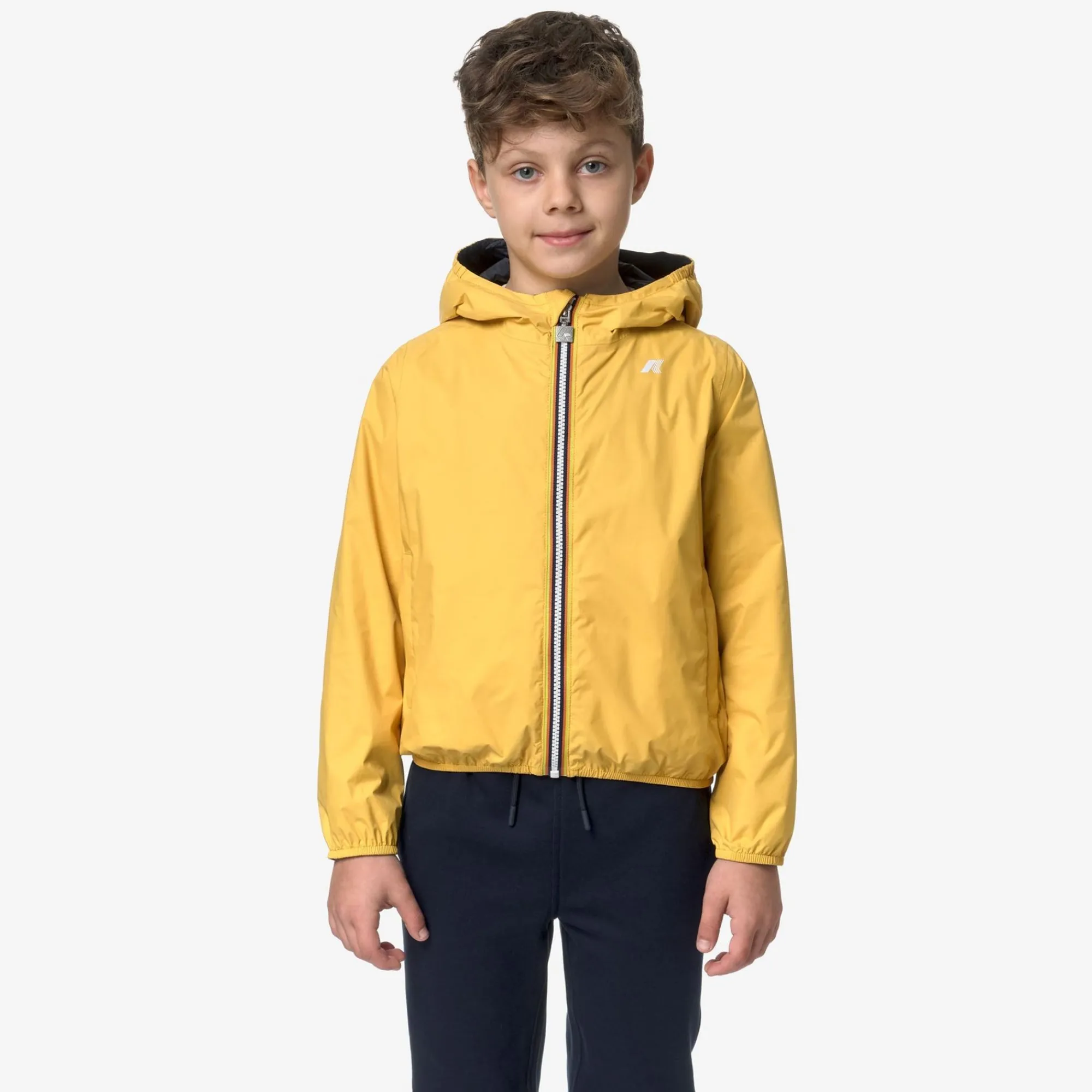 K-WAY P. Jake Plus.2 Reversible - Jackets - Short - Boy - Yellow Mimosa-Blue Depth Cheap