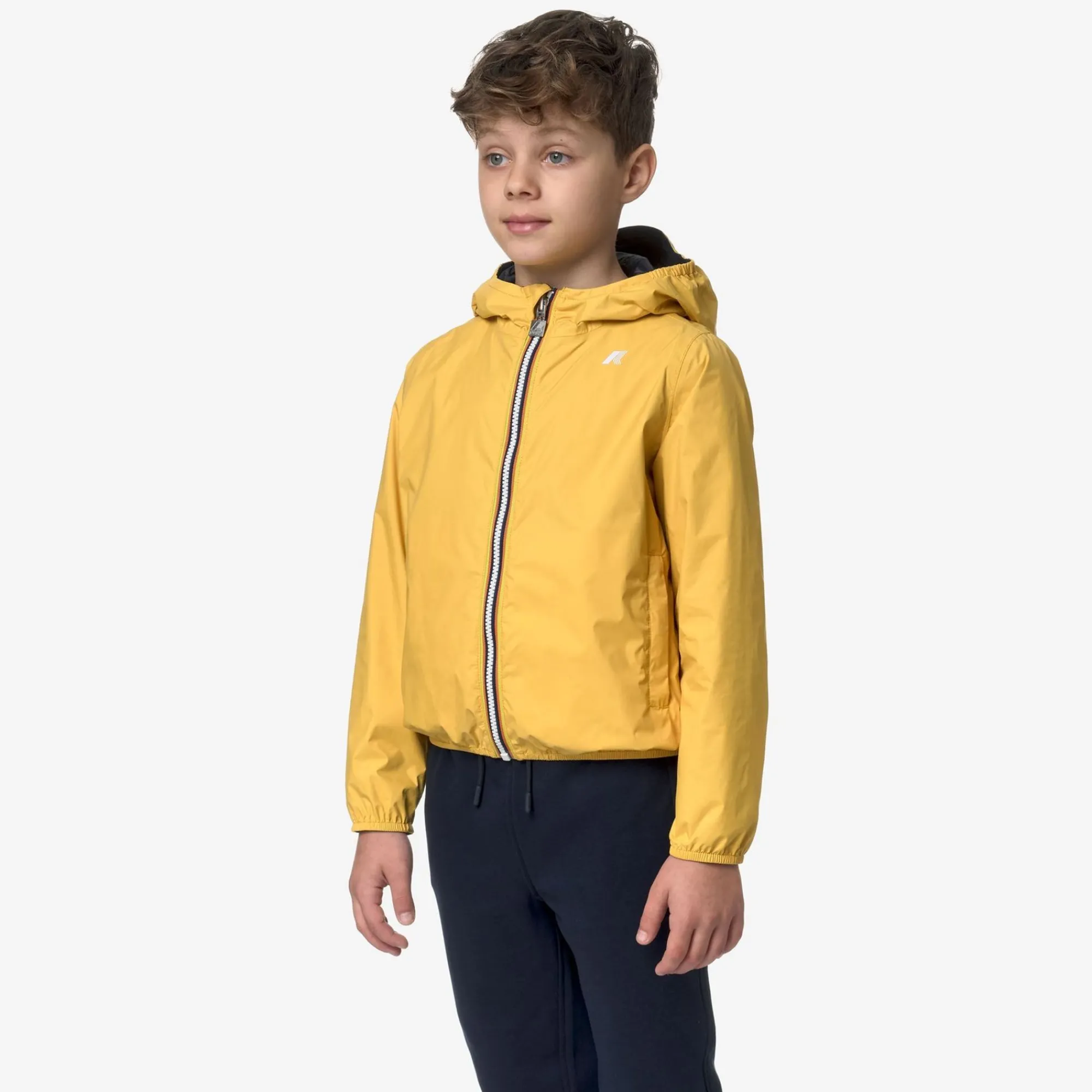 K-WAY P. Jake Plus.2 Reversible - Jackets - Short - Boy - Yellow Mimosa-Blue Depth Cheap