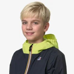 K-WAY P. Le Vrai 3.0 Claude - Jackets - Mid - Kid Unisex - Blue Depth-Green Celery Cheap