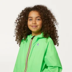 K-WAY P. Le Vrai 3.0 Claude - Jackets - Mid - Kid Unisex - Green Fluo Best Sale