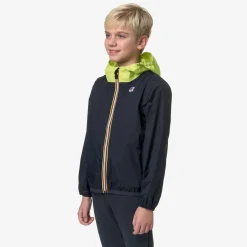 K-WAY P. Le Vrai 3.0 Claude - Jackets - Mid - Kid Unisex - Blue Depth-Green Celery Best Sale
