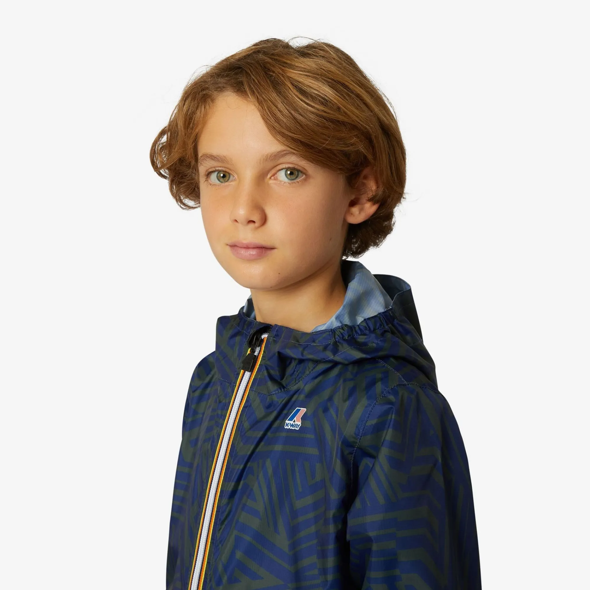 K-WAY P. Le Vrai 3.0 Claude Graphic - Jackets - Mid - Kid Unisex - Optical Green Blue New