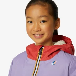 K-WAY P. Le Vrai 3.0 Claude Orsetto - Jackets - Mid - Kid Unisex - Ecru-Red J-Violet L New