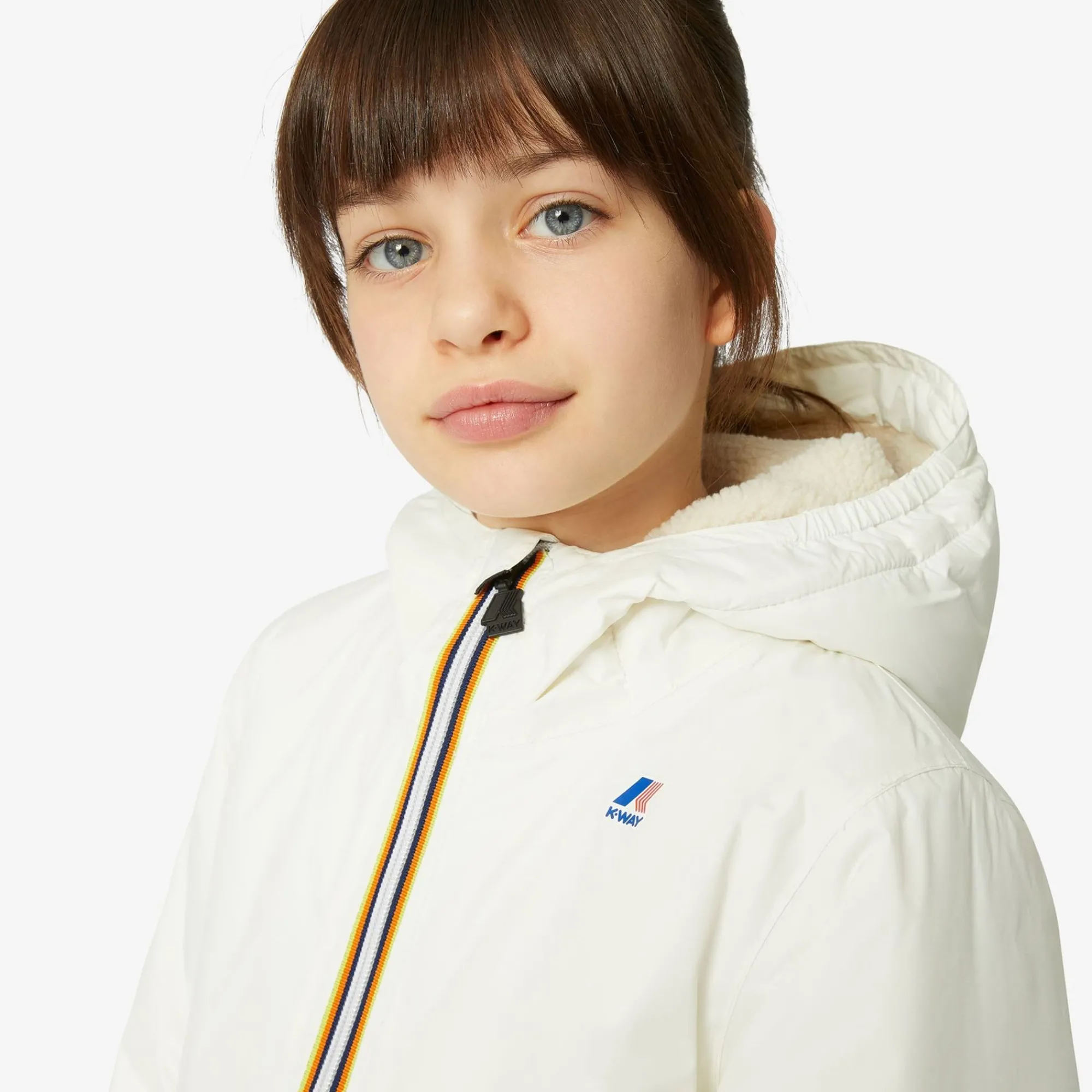 K-WAY P. Le Vrai 3.0 Claude Orsetto - Jackets - Mid - Kid Unisex - Ecru-White Sale