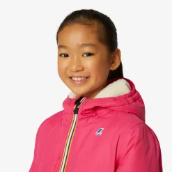 K-WAY P. Le Vrai 3.0 Claude Orsetto - Jackets - Mid - Kid Unisex - Ecru-Fuchsia Magenta Best Sale