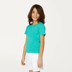 K-WAY P. Le Vrai 3.0 Edouard - T-Shirtstop - T-Shirt - Kid Unisex - Green Marine Sale