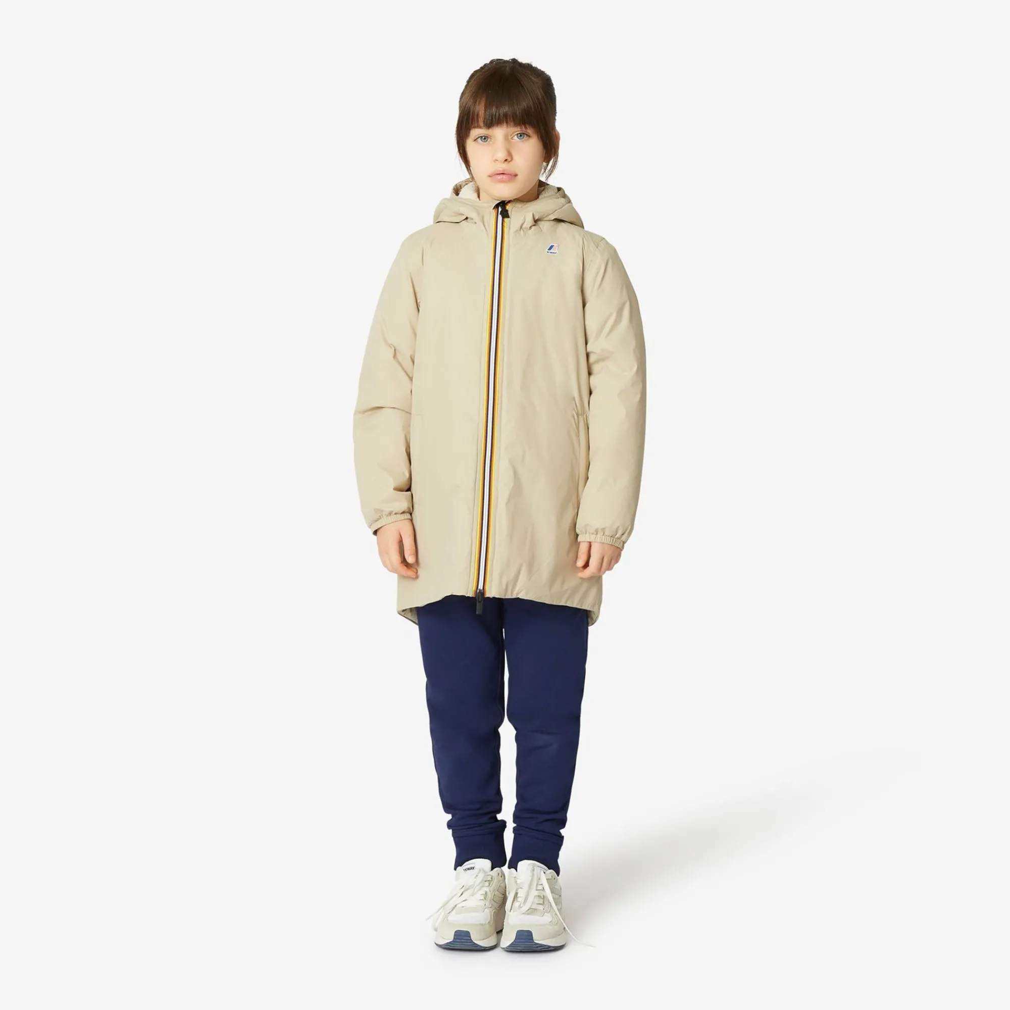 K-WAY P. Le Vrai 3.0 Eiffel Orsetto - Jackets - 3/4 Length - Kid Unisex - Ecru-Beige Grey Outlet