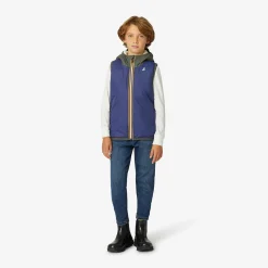 K-WAY P. Le Vrai 3.0 Orlan Orsetto - Jackets - Vest - Kid Unisex - Ecru-Green B-Blue M Best Sale