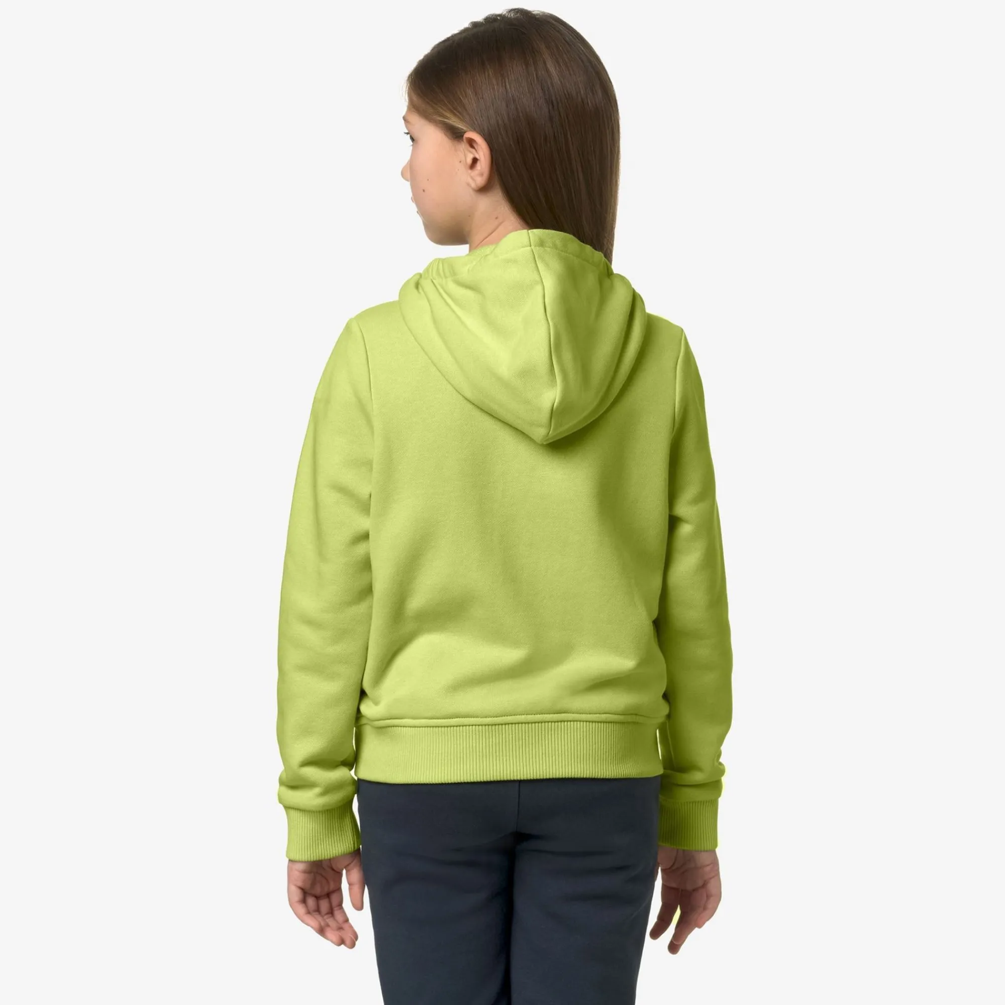 K-WAY P. Le Vrai Arnel Poly Cotton - Fleece - Jacket - Kid Unisex - Green Celery Clearance