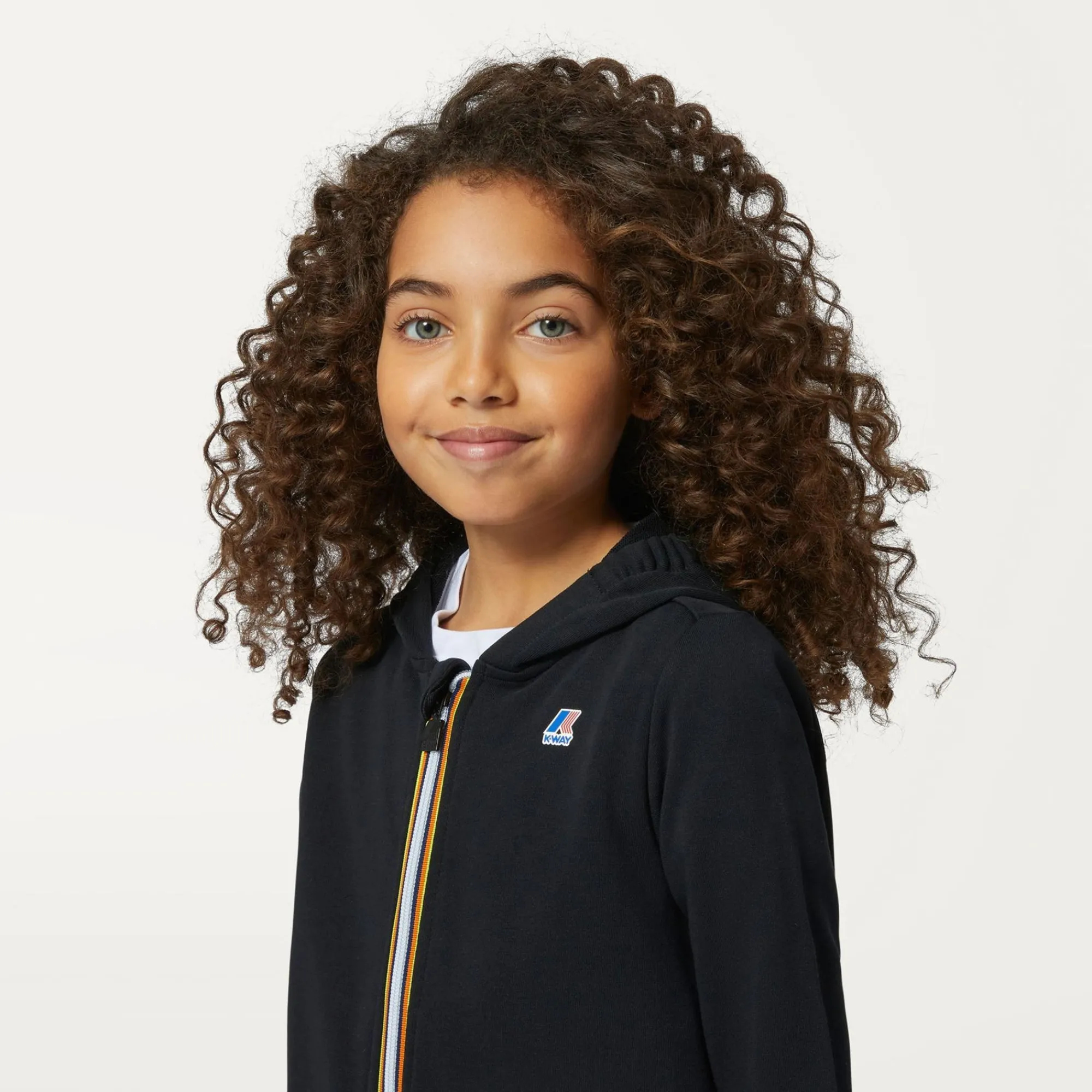 K-WAY P. Le Vrai Arnel Poly Cotton - Fleece - Jacket - Kid Unisex - Black Pure Store